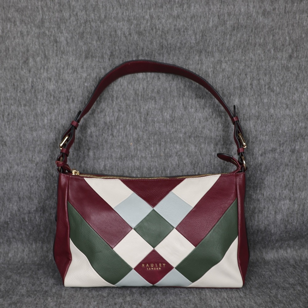 Radley London Shoulder Bag Womens Medium Multicolor Leather Colorblock Zip